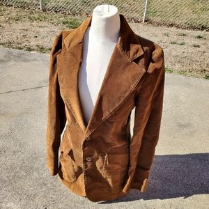 Vintage 70s Corduroy Brown Blazer